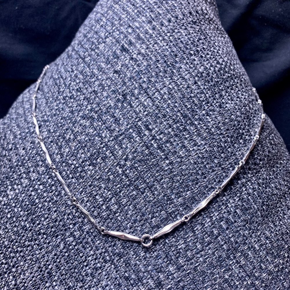 Monet Silver Tone Pannel Link Necklace